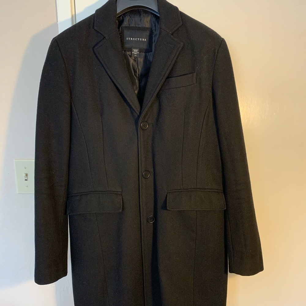 Structure Wool Blend Black Topcoat - image 1
